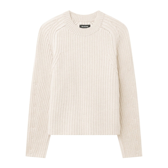NAADAM Cashmino Wool Cashmere Ribbed Crewneck Sweater - Picture 1 of 9
